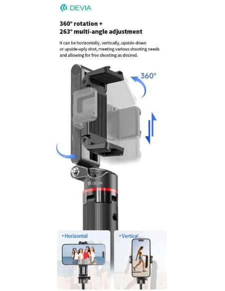 DEVIA PALO SELFIE PRO2 MANDO/TRÍPODE/GRIP MÓVIL/STAND