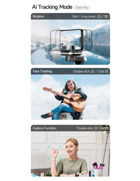 DEVIA PALO SELFIE ULTRA 1 FACE TRACKING IA / GIMBALL / MANDO