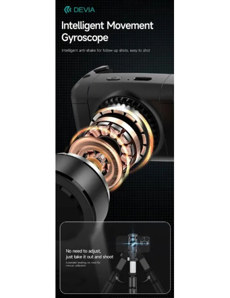 DEVIA PALO SELFIE ULTRA 1 FACE TRACKING IA / GIMBALL / MANDO