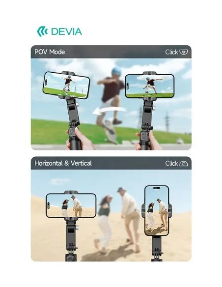 DEVIA PALO SELFIE ULTRA 1 FACE TRACKING IA / GIMBALL / MANDO
