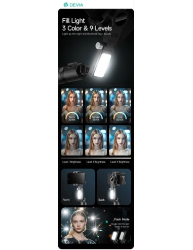 DEVIA PALO SELFIE ULTRA 1 FACE TRACKING IA / GIMBALL / MANDO