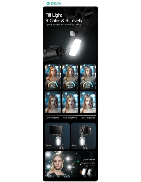 DEVIA PALO SELFIE ULTRA 1 FACE TRACKING IA / GIMBALL / MANDO