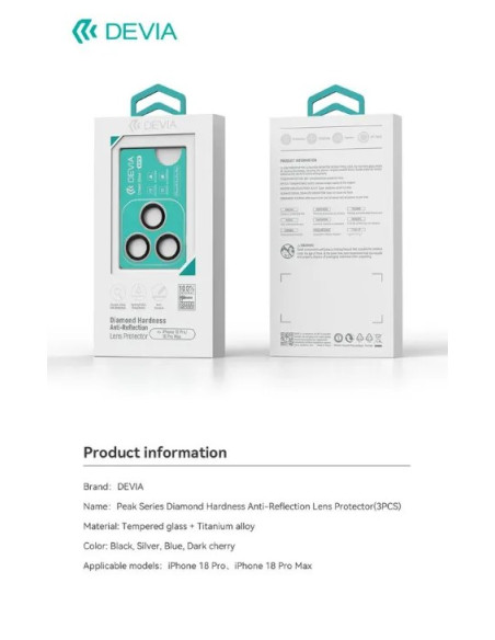DEVIA PROTECTOR CAMARA IPHONE 18 PRO / PRO MAX PLATA
