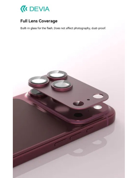 DEVIA PROTECTOR CAMARA IPHONE 18 PRO BURDEOS