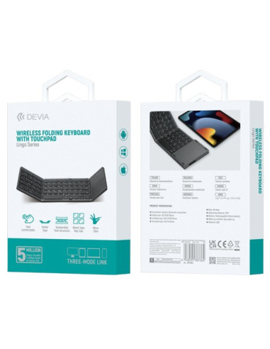 DEVIA TECLADO BLUETOOTH PLEGABLE TOUCHPAD GRIS