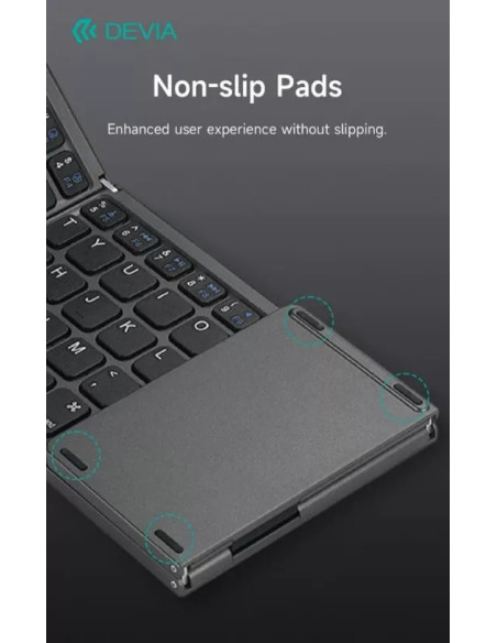 DEVIA TECLADO BLUETOOTH PLEGABLE TOUCHPAD GRIS