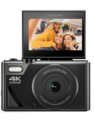 EASYPIX CAMARA V64 FLIP 4K NEGRO