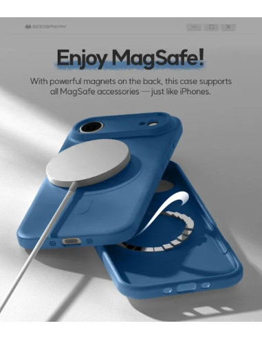 GOOSPERY CARCASA SILICONA MAGSAFE IPHONE 15 PRO MAX AZUL
