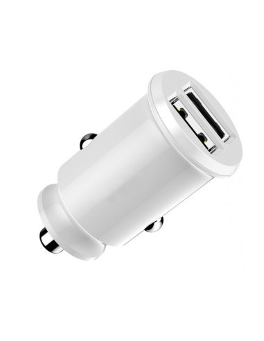 DEVIA CARGADOR COCHE DOBLE USB BLANCO