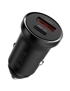 DEVIA CARGADOR COCHE MINI PD 30W + QC 3.0