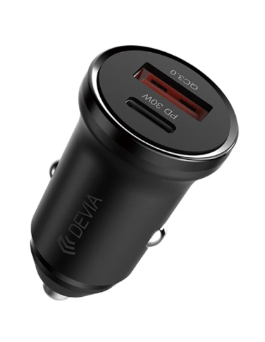DEVIA CARGADOR COCHE MINI PD 30W + QC 3.0