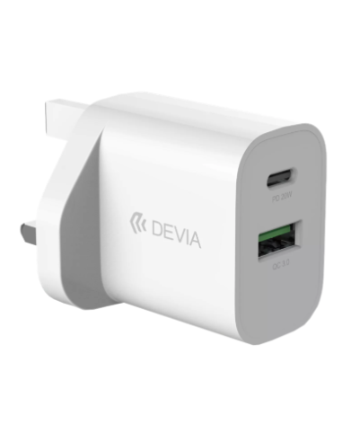 DEVIA CARGADOR DUAL PD 20w + QC 3.0 UK