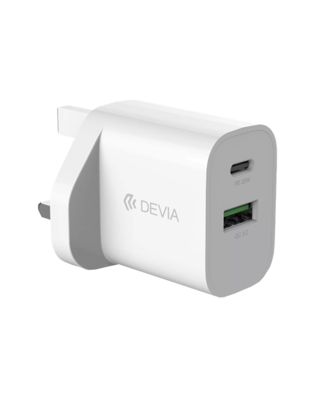 DEVIA CARGADOR DUAL PD 20w + QC 3.0 UK