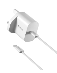 DEVIA CARGADOR PD 30W GAN CON CABLE C-C (UK)
