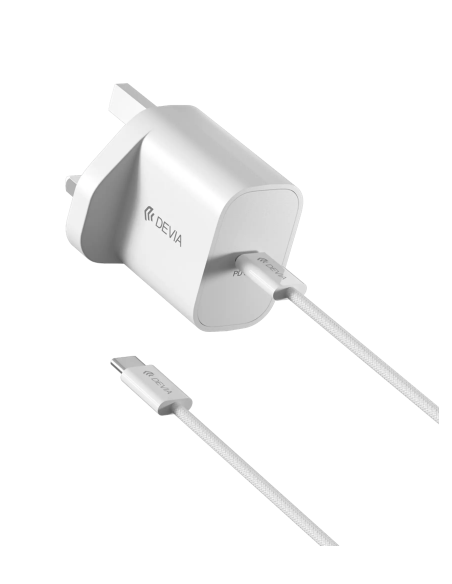 DEVIA CARGADOR PD 30W GAN CON CABLE C-C (UK)