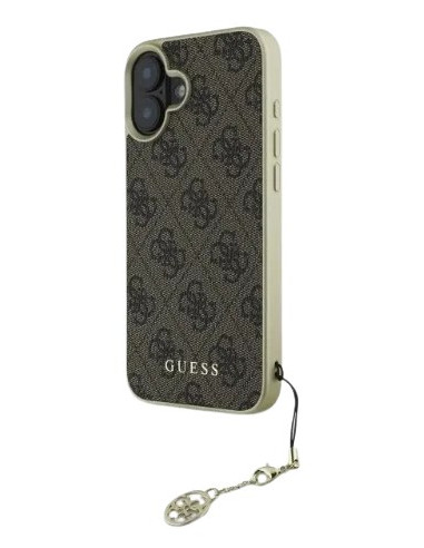 GUESS CARCASA 4G CHARM IPHONE 16 PLUS MARRON