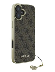 GUESS CARCASA 4G CHARM IPHONE 16 PLUS MARRON 2