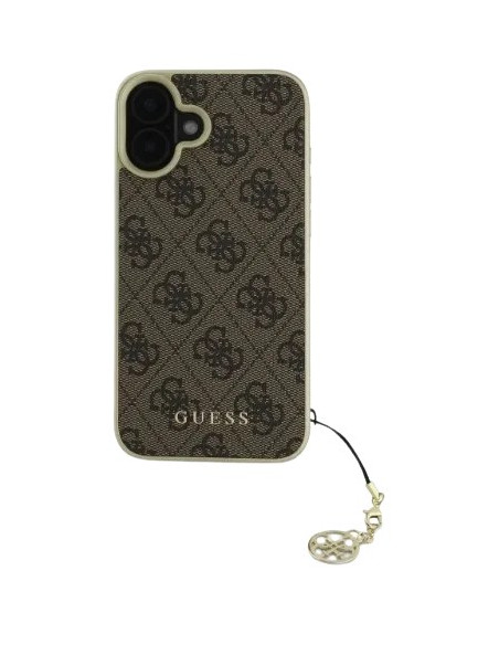 GUESS CARCASA 4G CHARM IPHONE 16 PLUS MARRON