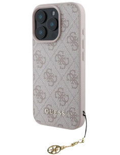 GUESS CARCASA 4G CHARM IPHONE 16 PRO MAX ROSA