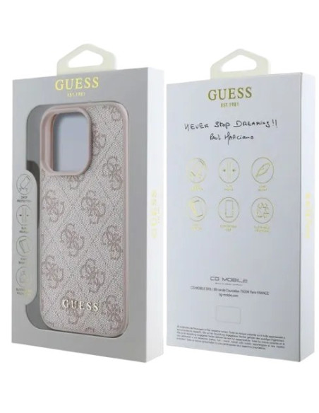 GUESS CARCASA 4G CHARM IPHONE 16 PRO MAX ROSA