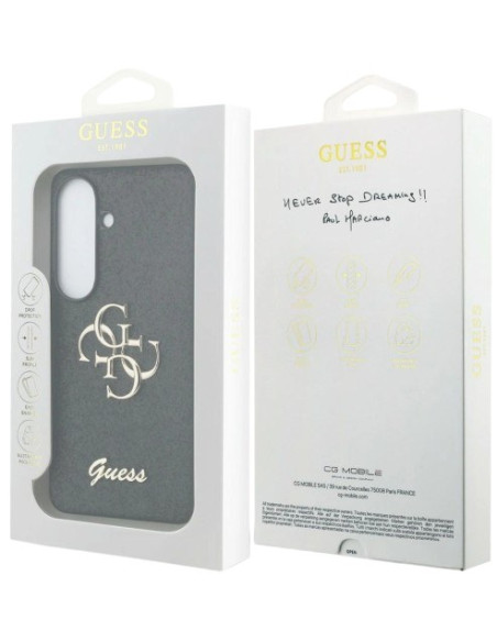 GUESS CARCASA 4G GLITTER SAMSUNG S26 NEGRO
