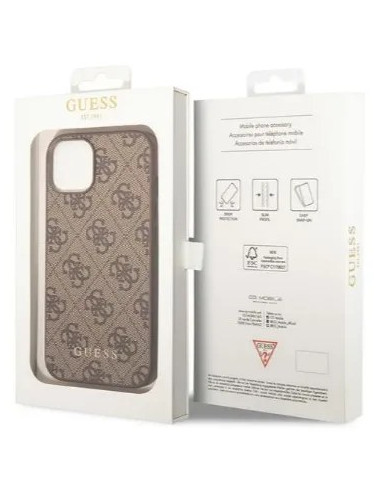 GUESS CARCASA 4G IPHONE 15 PLUS MARRON