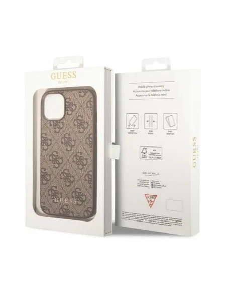GUESS CARCASA 4G IPHONE 15 PLUS MARRON