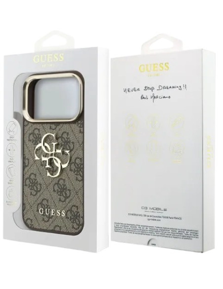 GUESS CARCASA 4G IPHONE 18 PRO/17 PRO MARRON