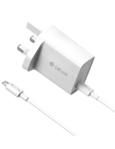 DEVIA CARGADOR SMART PD 20W GAN CON CABLE C-LIGHTNING (UK)
