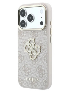 GUESS CARCASA 4G STRASS BIG LOGO IPHONE 18 PRO/17 PRO ROSA