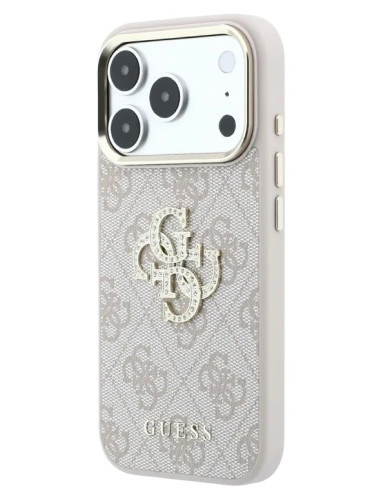 GUESS CARCASA 4G STRASS BIG LOGO IPHONE 18 PRO/17 PRO ROSA