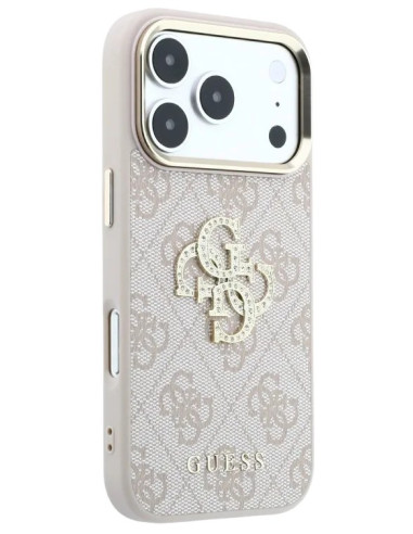 GUESS CARCASA 4G STRASS BIG LOGO IPHONE 18 PRO/17 PRO ROSA