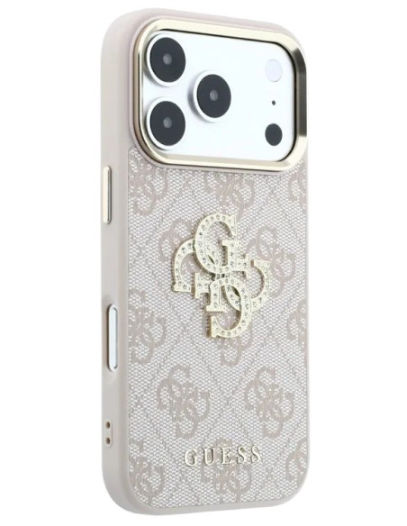 GUESS CARCASA 4G STRASS BIG LOGO IPHONE 18 PRO/17 PRO ROSA