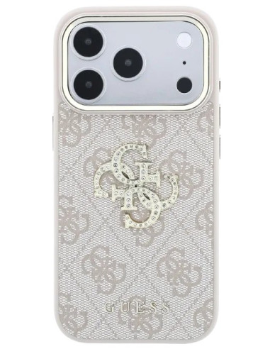 GUESS CARCASA 4G STRASS BIG LOGO IPHONE 18 PRO/17 PRO ROSA