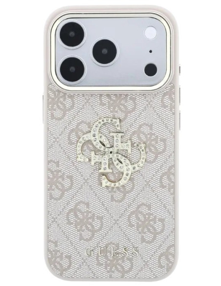 GUESS CARCASA 4G STRASS BIG LOGO IPHONE 18 PRO/17 PRO ROSA