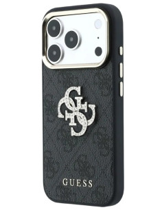 GUESS CARCASA 4G STRASS DIAMOND LOGO IPHONE 18 PRO MAX/17 PRO MAX GRIS