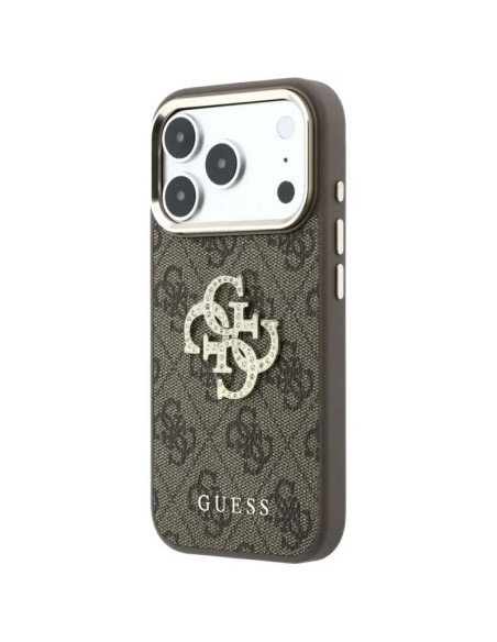 GUESS CARCASA 4G STRASS DIAMOND LOGO IPHONE 18 PRO MAX/17 PRO MAX MARRON