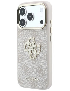 GUESS CARCASA 4G STRASS DIAMOND LOGO IPHONE 18 PRO MAX/17 PRO MAX ROSA