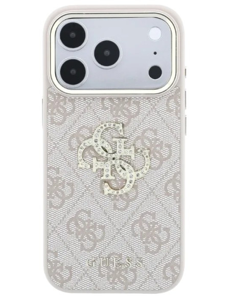 GUESS CARCASA 4G STRASS DIAMOND LOGO IPHONE 18 PRO MAX/17 PRO MAX ROSA