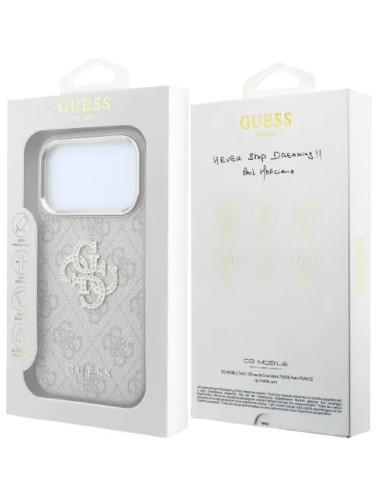 GUESS CARCASA 4G STRASS DIAMOND LOGO IPHONE 18 PRO MAX/17 PRO MAX ROSA