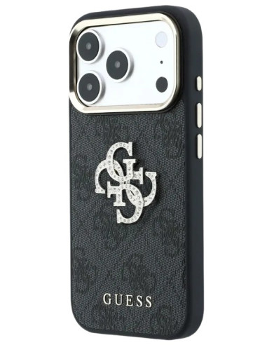 GUESS CARCASA 4G STRASS DIAMOND LOGO IPHONE 18 PRO/17 PRO GRIS