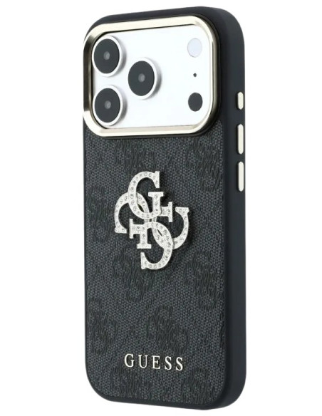 GUESS CARCASA 4G STRASS DIAMOND LOGO IPHONE 18 PRO/17 PRO GRIS
