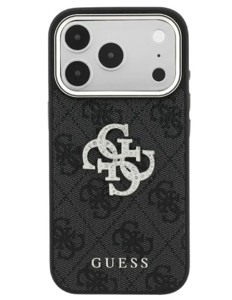 GUESS CARCASA 4G STRASS DIAMOND LOGO IPHONE 18 PRO/17 PRO GRIS