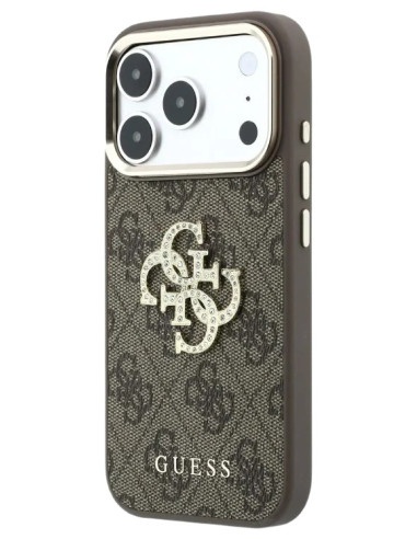 GUESS CARCASA 4G STRASS DIAMOND LOGO IPHONE 18 PRO/17PRO MARRON