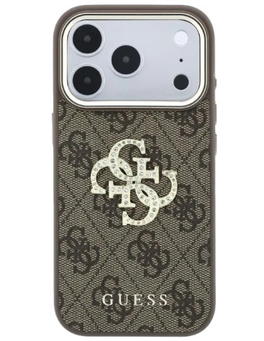 GUESS CARCASA 4G STRASS DIAMOND LOGO IPHONE 18 PRO/17PRO MARRON