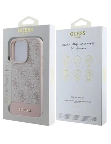 GUESS CARCASA 4G STRIPE IPHONE 16 PRO MAX ROSA