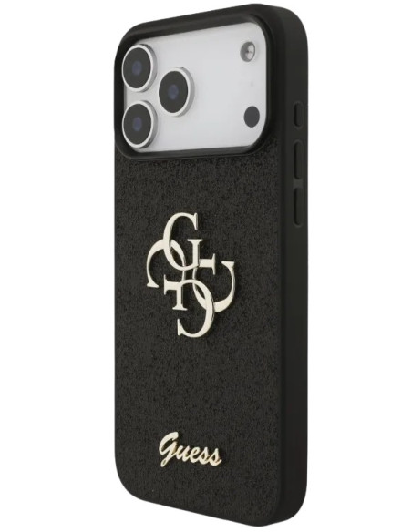GUESS CARCASA GLITTER 4G IPHONE 17 PRO MAX NEGRO