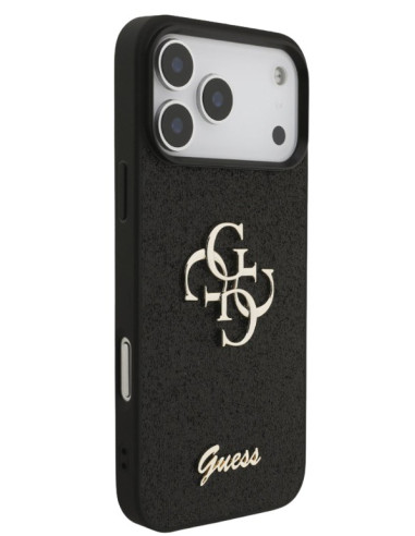 GUESS CARCASA GLITTER 4G IPHONE 17 PRO MAX NEGRO