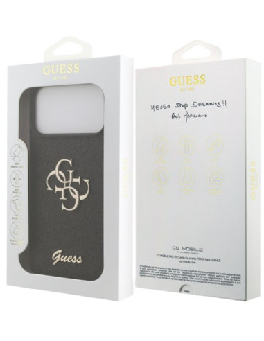 GUESS CARCASA GLITTER 4G IPHONE 17 PRO MAX NEGRO