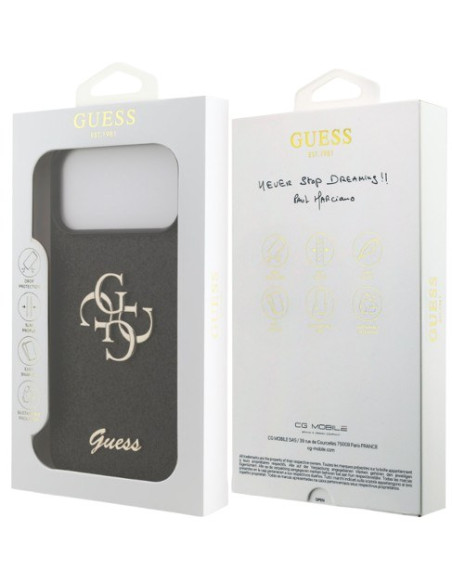 GUESS CARCASA GLITTER 4G IPHONE 17 PRO MAX NEGRO